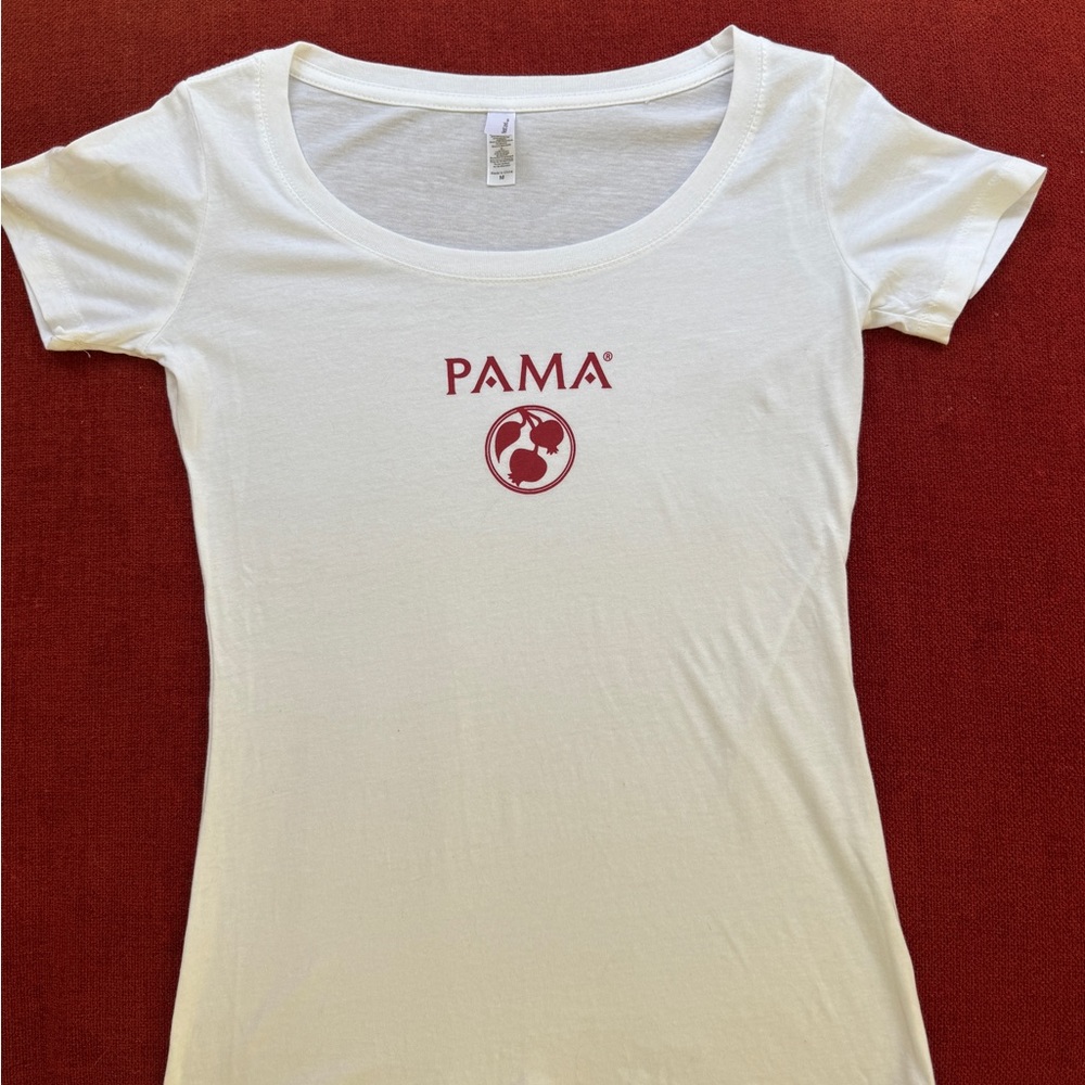 PAMA Product Event Limited Edition WHITE 100% COTTON T~SHIRT Scoop Neck SZ M